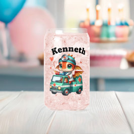 Baby Dragon op een ambulance-avontuur! Blikvorm Glas