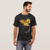 Baby Dragon Pocket Cute Fantasy Mythical Men Women T-shirt (Voorkant volledig)
