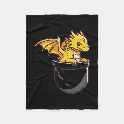 Baby Dragon Pocket Schattigee Fantasy Mythische Ki Fleece Deken (Voorkant)