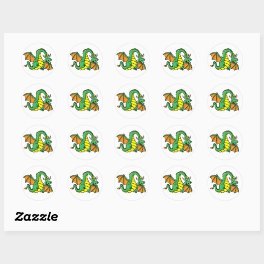 Baby Dragon Ronde Sticker (Vel)