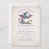 Baby Dragon Shower Kaart (Voorkant)