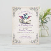 Baby Dragon Shower Kaart (Staand voorkant)