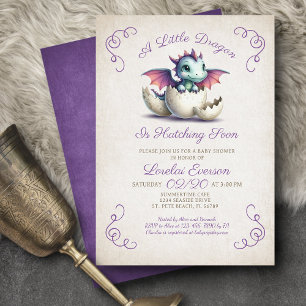 Baby Dragon Shower Uitnodiging