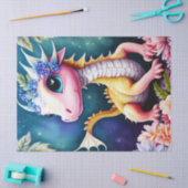 Baby Dragon Space Flowers Art Tissuepapier (Craft)