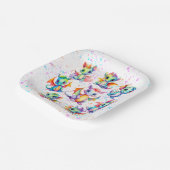 Baby Dragon Verjaardagsfeestje Papieren Bordje (Gebogen)