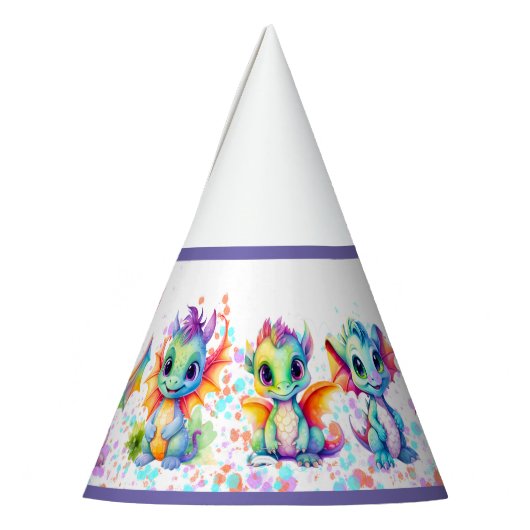 Baby Dragon Verjaardagsfeestje Petten Feesthoedjes (Links)