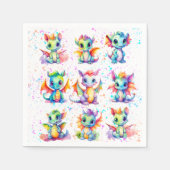 Baby Dragon Verjaardagsfeestje Servet (Voorkant)