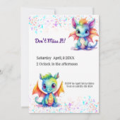 Baby Dragon Verjaardagsuitnodiging Kaart (Achterkant)