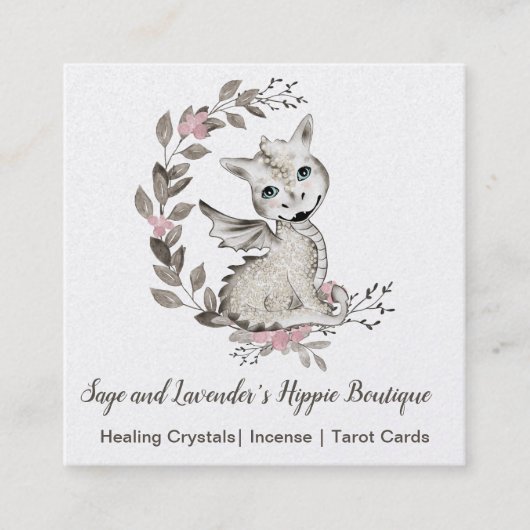 Baby Dragon Vierkante Visitekaartje (Voorkant)