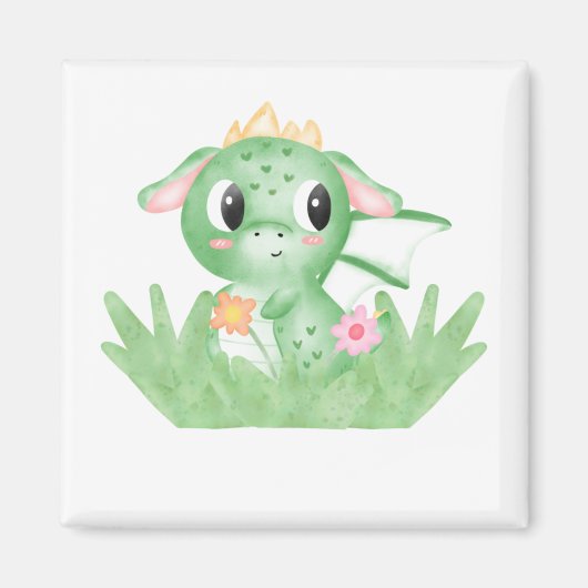 Baby Dragon-Waterverf bevestigen Magneet (Voorkant)