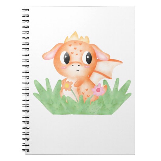 Baby Dragon-Waterverf bevestigen Notitieboek (Voorkant)