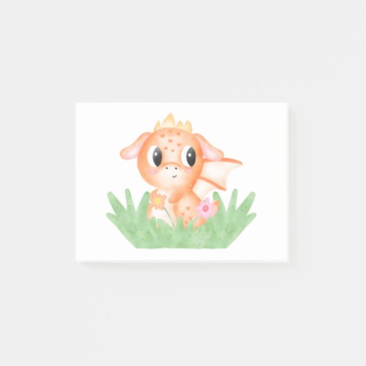 Baby Dragon-Waterverf bevestigen Post-it® Notes (Voorkant)