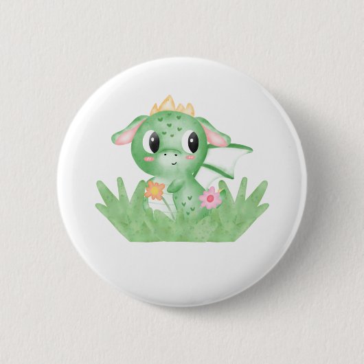 Baby Dragon-Waterverf bevestigen Ronde Button 5,7 Cm (Voorkant)