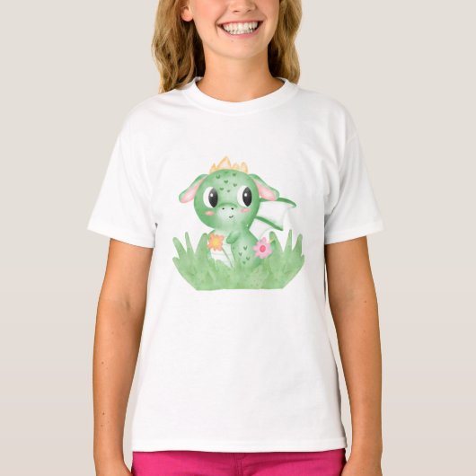 Baby Dragon-Waterverf bevestigen T-shirt (Voorkant)