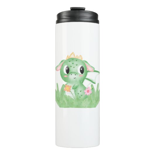 Baby Dragon-Waterverf bevestigen Thermosbeker (Voorkant)