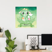 Baby dragon Waterverf Poster (Thuiskantoor)