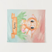 Baby Dragon Waterverf Tapestry Wandkleed (Voorkant (horizontaal))