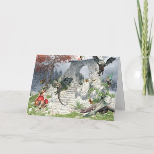 Baby Dragons en Fairies Fantasy Kaart (Voorkant)