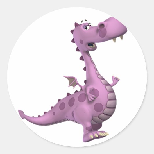 Baby Dragons: roofachtig, vl. 2 Ronde Sticker (Voorkant)