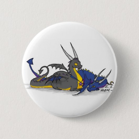baby draken ronde button 5,7 cm (Voorkant)