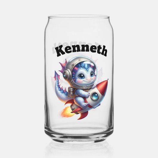 Baby Draken verkennen de sterren Blikvorm Glas (Achterkant)