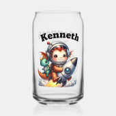 Baby Draken vliegen vrolijk in de ruimte Blikvorm Glas (Achterkant)