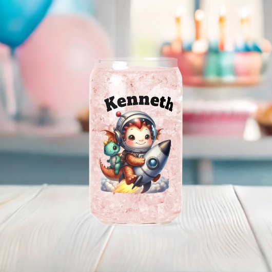 Baby Draken vliegen vrolijk in de ruimte Blikvorm Glas (Insitu (Baby Shower))