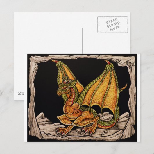 Baby Drakenitems Briefkaart (Voorkant / Achterkant)