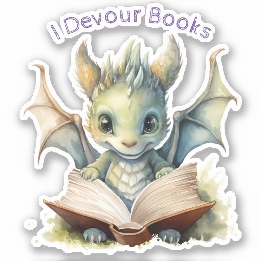 *~* Baby Drakenleesboeken verslindend AP88 Sticker (Voorkant)