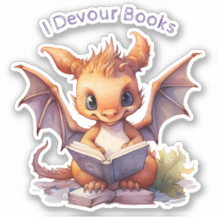 *~* Baby Drakenlezing - IK DEVOUR BOEKEN AP88 Sticker