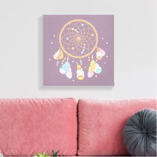 Baby Dreamcatcher Paarse Canvas Afdruk