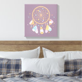 Baby Dreamcatcher Paarse Canvas Afdruk (Insitu (Slaapkamer))