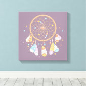 Baby Dreamcatcher Paarse Canvas Afdruk (Insitu (Houten vloer))