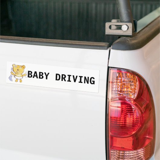 baby Driving Bumper Sticker (Op Truck)
