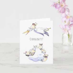 Baby Drop nieuwe puppy of baby kaart