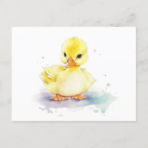 Baby Duck 2 Waterverf Briefkaart