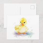 Baby Duck 2 Waterverf Briefkaart (Voorkant / Achterkant)
