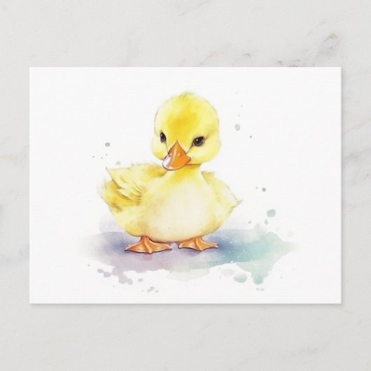 Baby Duck 2 Waterverf Briefkaart (Voorkant)