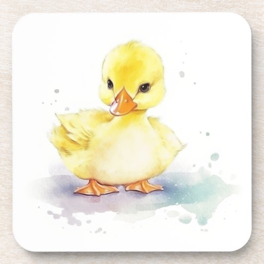 Baby Duck 2 Waterverf Hard plastic onderzetter (Voorkant)