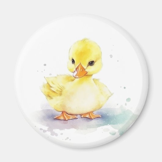 Baby Duck 2 Waterverf Magnet (Voorkant)