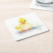 Baby Duck 2 Waterverf papier Onderzetter (Schuin)