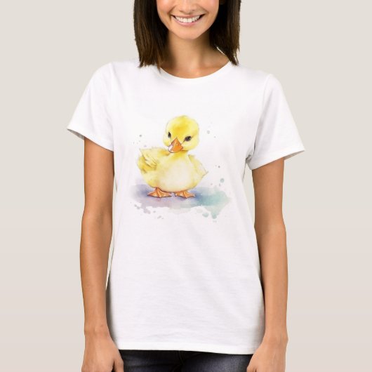 Baby Duck 2 Waterverf T-shirt voor dames (Voorkant)
