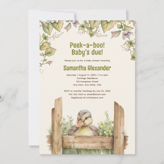 Baby Duck baby shower Kaart (Voorkant)