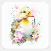 Baby Duck, Ducking Square Sticker (Voorkant)