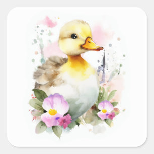Baby Duck, Ducking Square Sticker