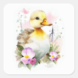 Baby Duck, Ducking Square Sticker