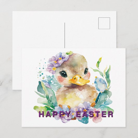 Baby Duck Easter Briefkaart (Voorkant / Achterkant)