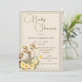 Baby Duck Gingham  Baby shower Kaart (Staand voorkant)