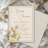Baby Duck Gingham  Baby shower Kaart