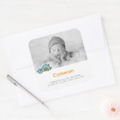 Baby Duck Photo Boy Birth Announcement Sticker (Envelop)